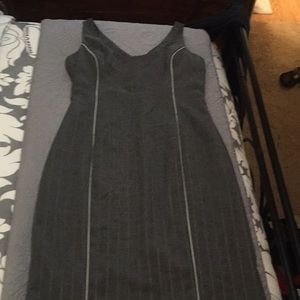 Gray Pinstripe Shift Dress